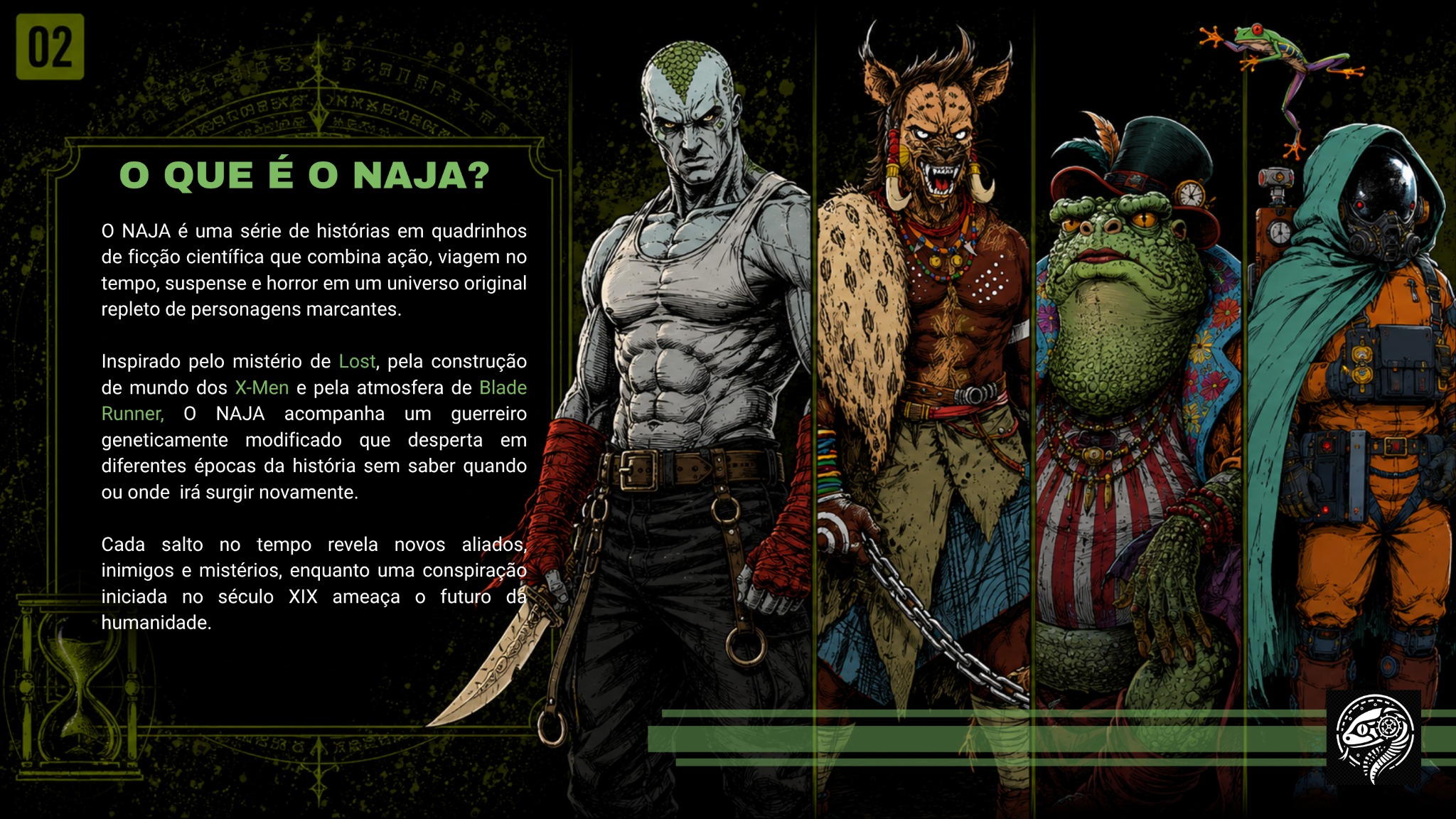 An introduction to the NAJA series and its characters.