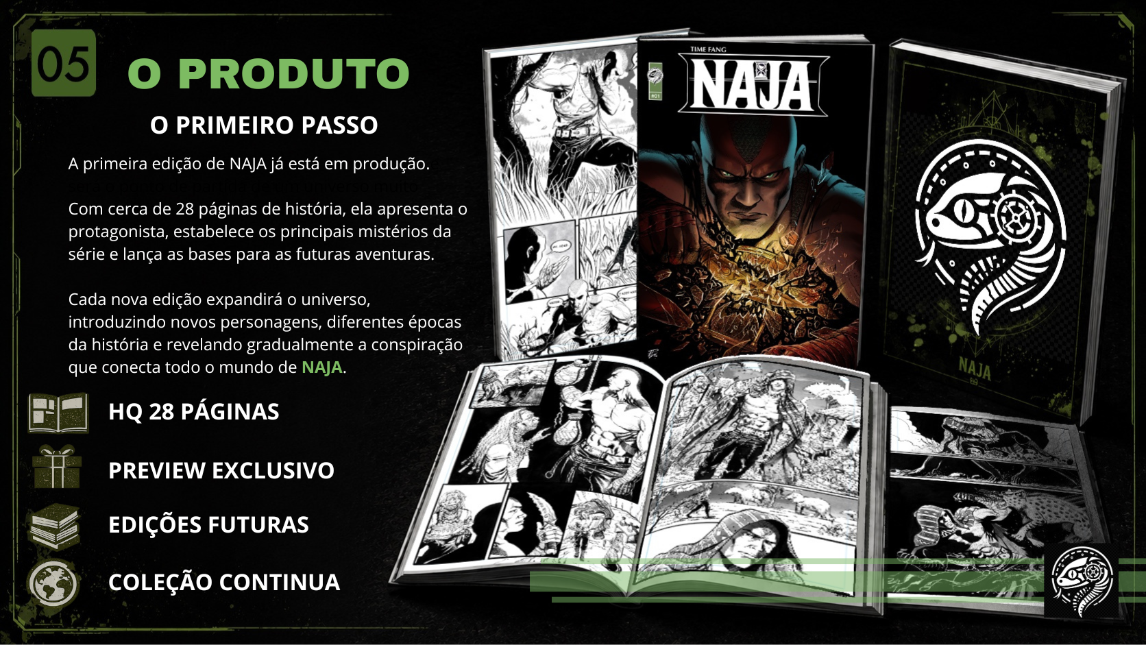 NAJA’s first issue and sample pages from the comic.